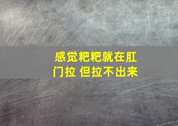 感觉粑粑就在肛门拉 但拉不出来